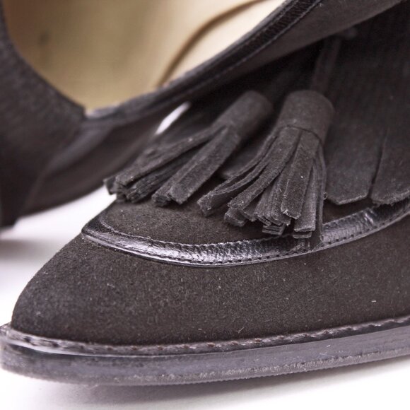 DKNY Black Stiletto Kilt Pointed Toe Pumps - Picture 6 of 12